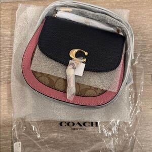 NEW coach remi Saddle Bag In Colorblock Signature Canvas